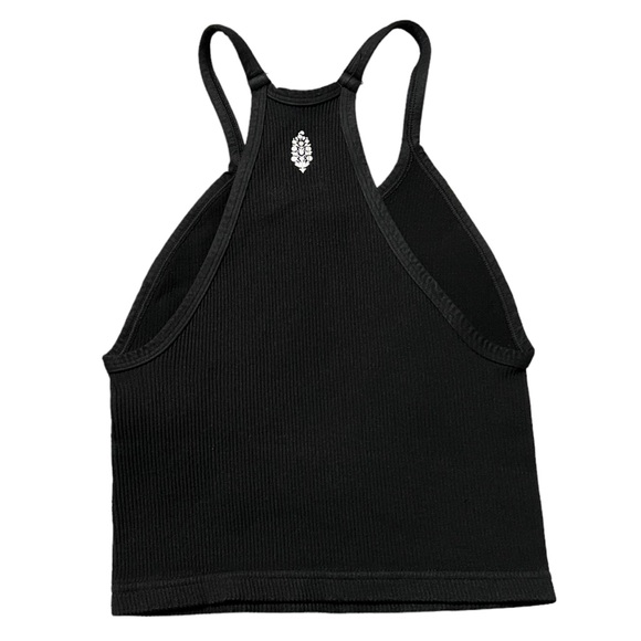 Free People Happiness Runs Tank Top Black w/ Logo on Back NWOT - Picture 2 of 5